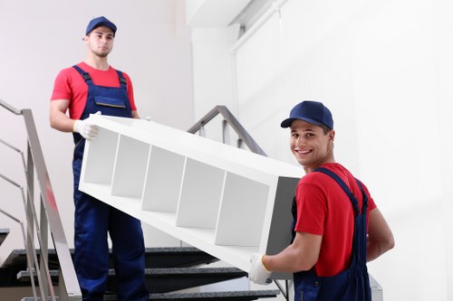 Customer placing goods into a secure storage unit
