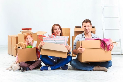 Secure long-term storage unit in Newington with organized boxes