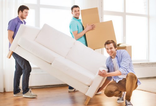 Carefully wrapped household items during a Newington flat move