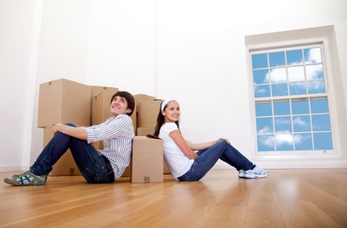 Household belongings arranged in a clean storage space