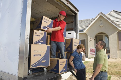 Packing boxes and household items for removals in Newington