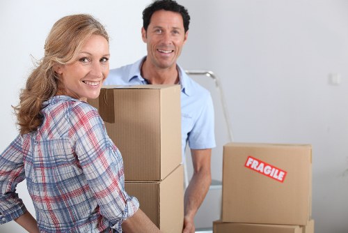 Packed boxes and seasonal items suitable for student storage in Newington